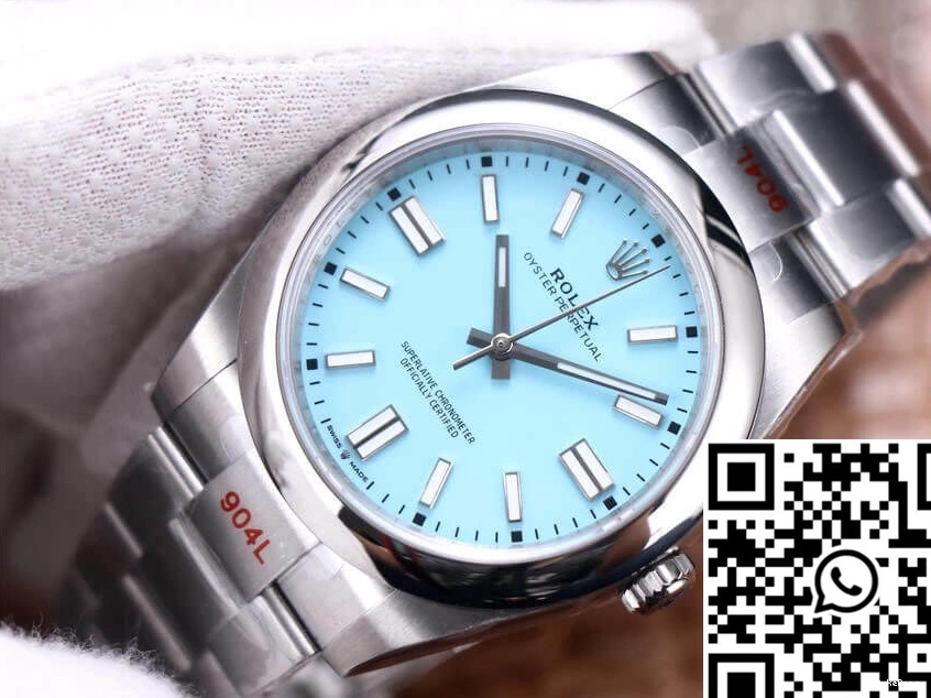 Turquoise Blue Oyster Rolex EW 41MM Factory Perpetual Dial M124300-0006 0208